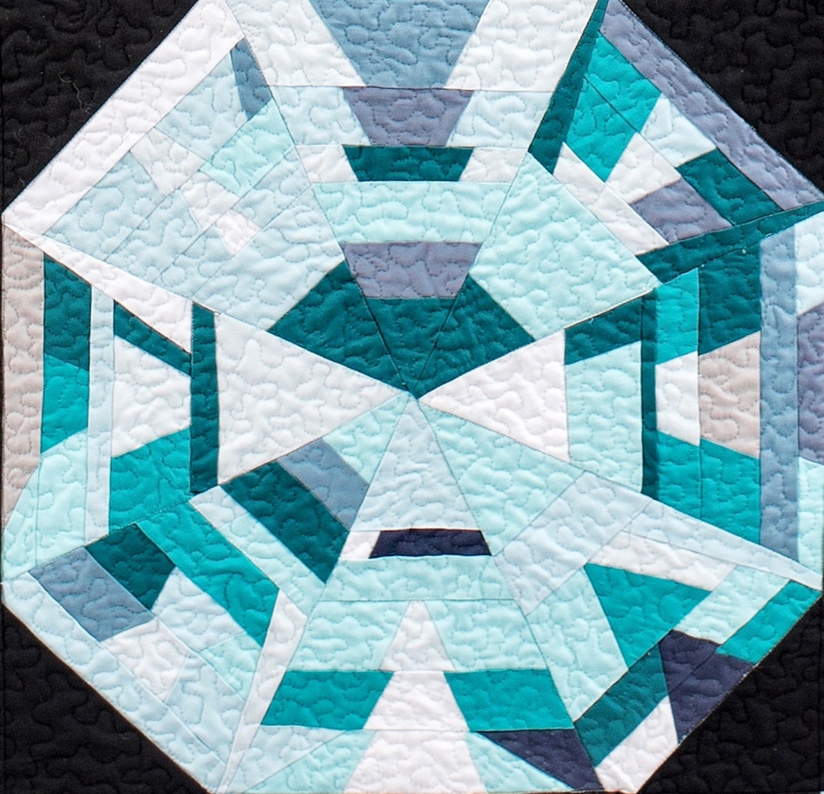 MJ Kinman Birthstone Quilt March Aquamarine 